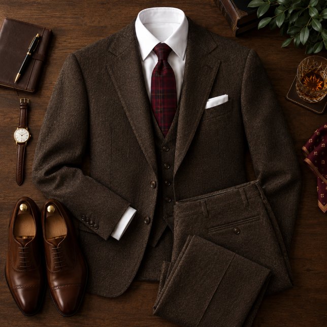 Cravate Tartan élégant bordeaux (Créateur téléchargé)