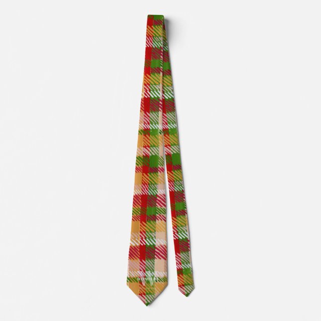 Cravate Tartan Plaid Custom Monogrammed Party (Devant)