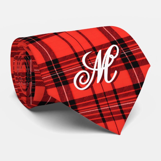 Cravate Tartan Plaid Rouge traditionnel Collection moderne (Roulé)