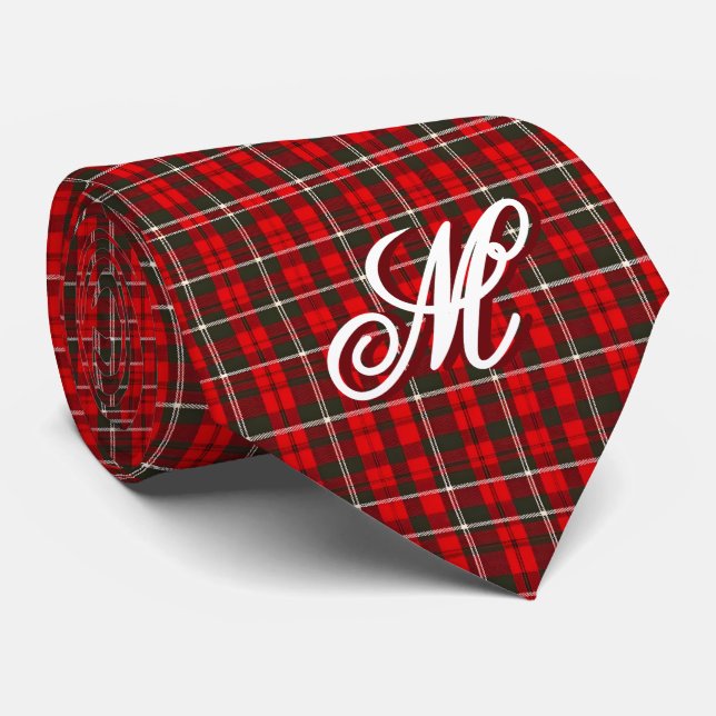 Cravate Tartan Plaid Rouge traditionnel Collection populai (Roulé)