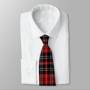 Cravate Tartan Rouge Noir Blanc Buffalo à carreaux pour ho