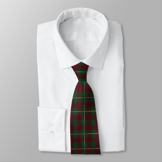 Cravate Tartan Rouge Vert à Carreaux (Attaché)