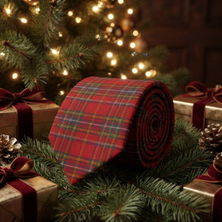 Cravate Tartan Royal Stewart Rouge Or Plaid Écossais