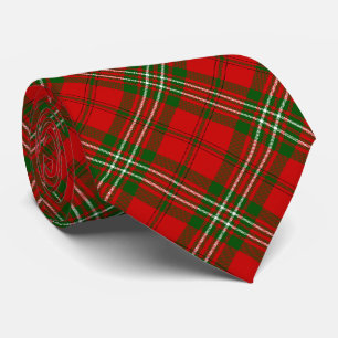 Cravate tartan Scott rouge vert carreaux
