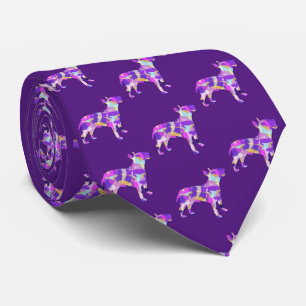 Cravate Taureau Terrier Chien Silhouette Cou pourpre