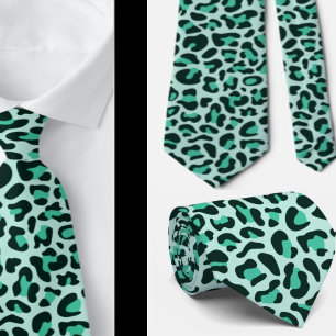 Cravate Teal Leopard Print Groomsmen Punk Rock Weddings
