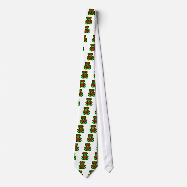 Cravate Teddy Bear Green Brown Le MUSÉE Zazzle Cadeaux (Devant)