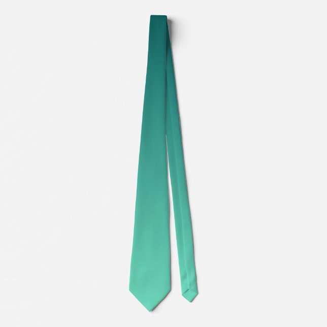 Cravate Teintes de sarcelle vert bleu de mer aigue-marine  (Devant)