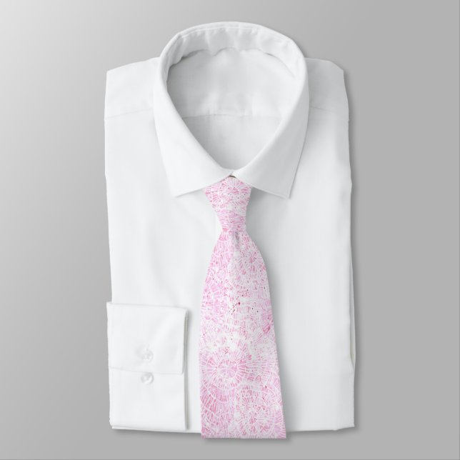 Cravate Teinture Abstraite Rose Webby (Attaché)