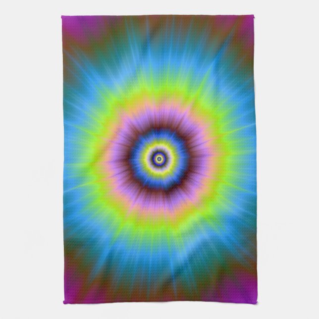 Cravate-teinture en bleu rose jaune serviette de c (Vertical)