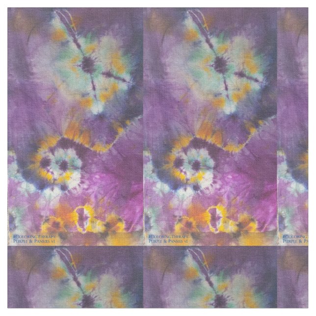 Cravate-teinture Purple et Pansies #1 tissu (Fermer)
