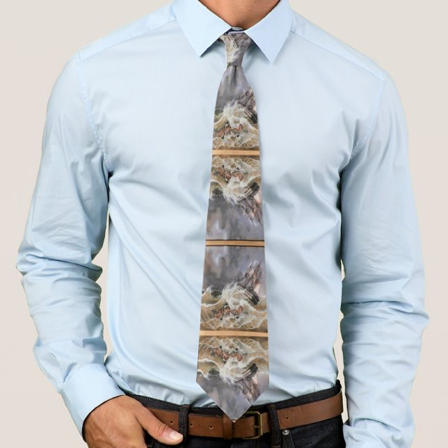 Cravate Tempête de navires à Clipper en mer dans les année (Créateur téléchargé)