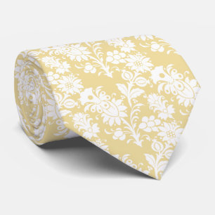 Cravate Tendance Jaune Pâle Floral Garçons d'Honneur Maria