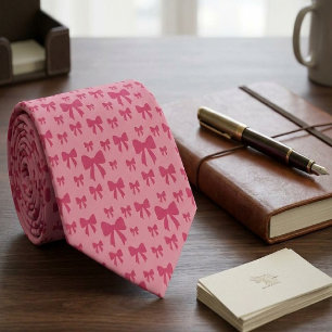 Cravate Tendance Tulle Rose Rubans Motif Sur Rose Bohème C