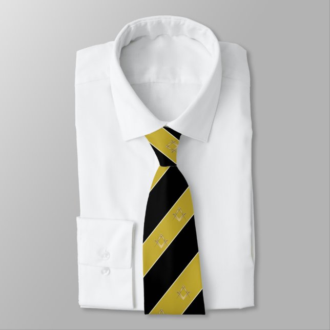 Cravate Tenue de loge maçonnique Franc-Maçonnerie rayée (Attaché)