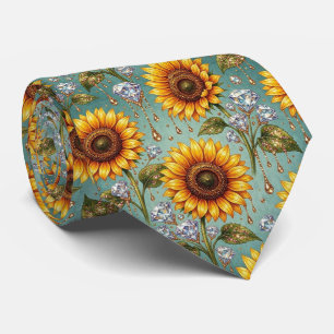 Cravate Tenue Décontractée   Tournesols et Diamants