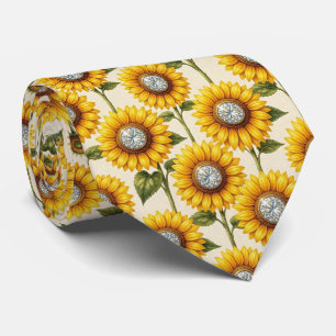 Cravate Tenue Décontractée   Tournesols et Diamants