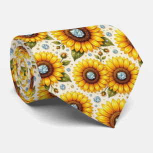 Cravate Tenue Décontractée   Tournesols et Diamants
