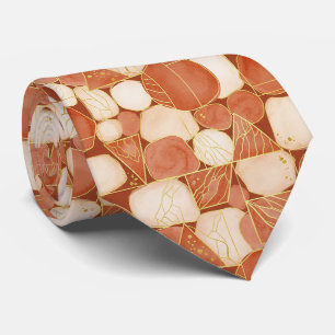Cravate Terracotta Géométrique - Mosaïque d'art en ligne d