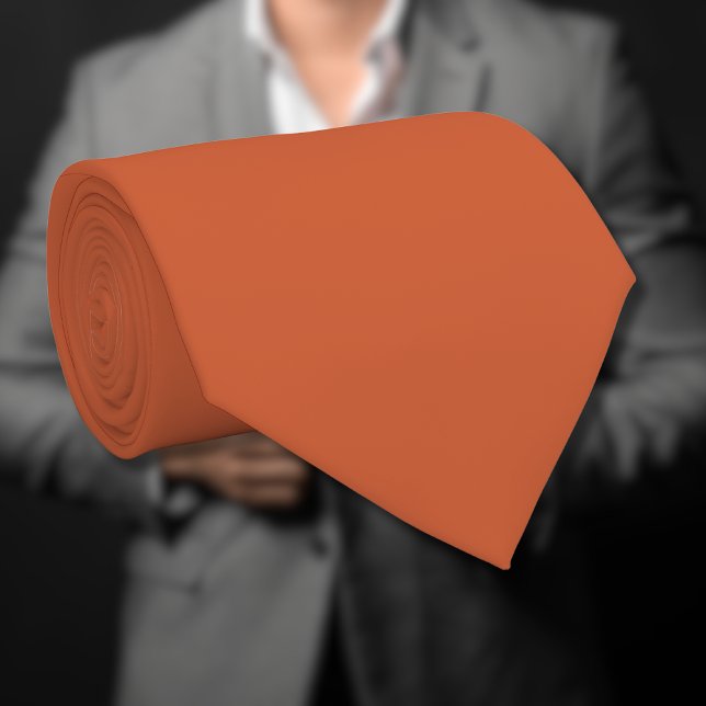 Cravate Terracotta Orange Solide Couleur Chaleureuse & Con (Créateur téléchargé)