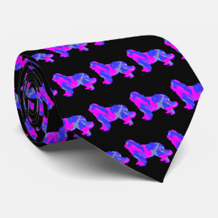 Cravate Terre-Neuve Chien rose Silhouette Noir Cou