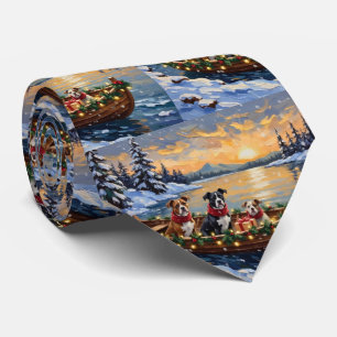Cravate Terrier de Staffordshire américain bateau de Noël