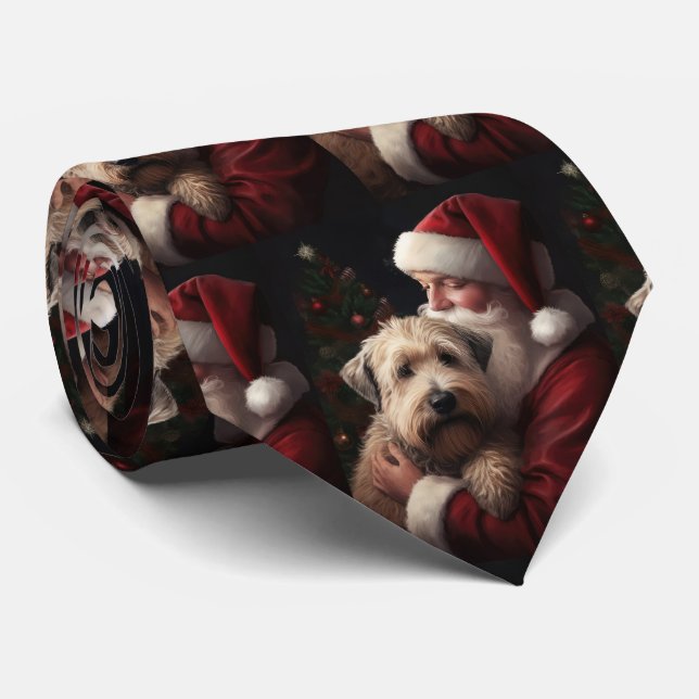 Cravate Terrier Wheaton avec le Père Noël Noël Festif (Roulé)