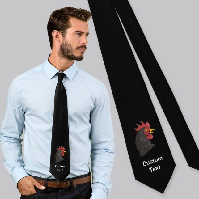 Cravate Tête de Coq Noir (Créateur téléchargé)
