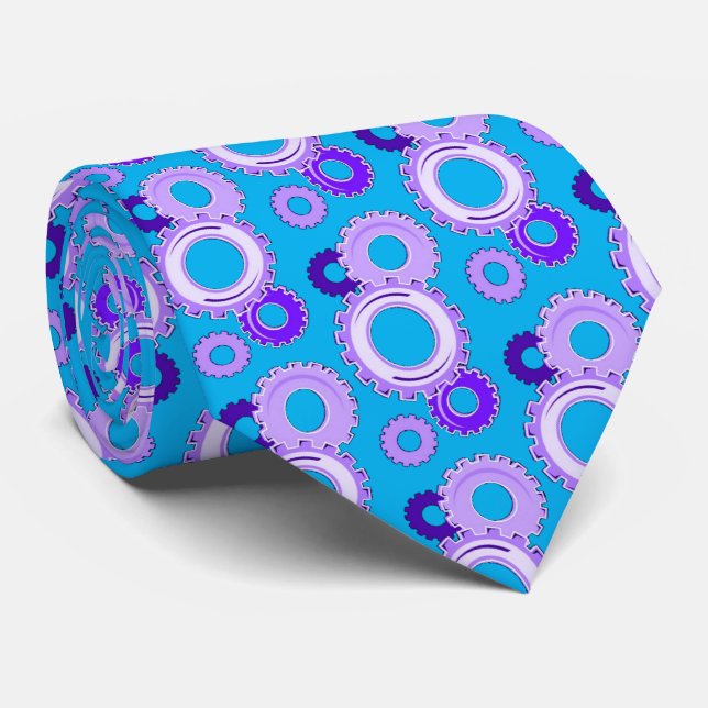Cravate Têtes d'engrenage - De nombreuses nuances de pourp (Roulé)
