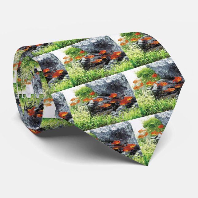 Cravate Tétras fantômes rouges (Roulé)
