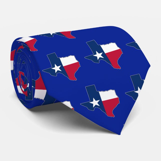 Cravate Texas Lone Star State Drapeau et carte Plan Texan (Roulé)