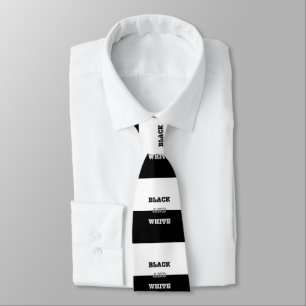 Cravate Texte Blanc Gris Noir Et Couleurs Solides