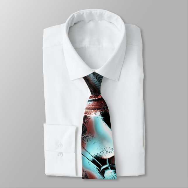 Cravate texture biseautée rouge à bleu pixélisée (Attaché)