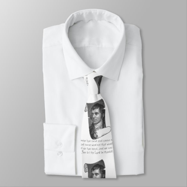 Cravate The Selkirk Grace Burns Night Supper Prayer Grey (Attaché)