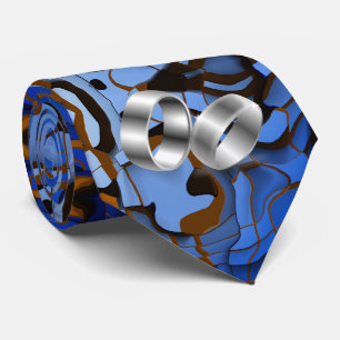 Cravate Thème Bleu Royal Contemporain Moderne Abstrait