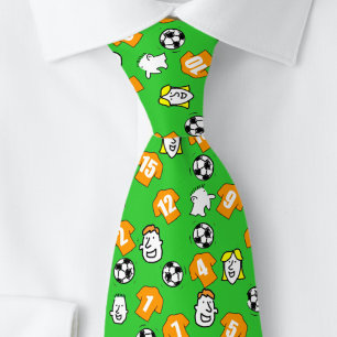Cravate Thème de football avec Chemises Orange Gold