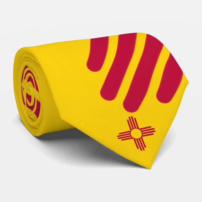Cravate Thème du drapeau du Nouveau-Mexique (Roulé)