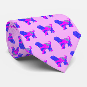 Cravate Tibétain Terrier Chien rose Silhouette rose Cravat