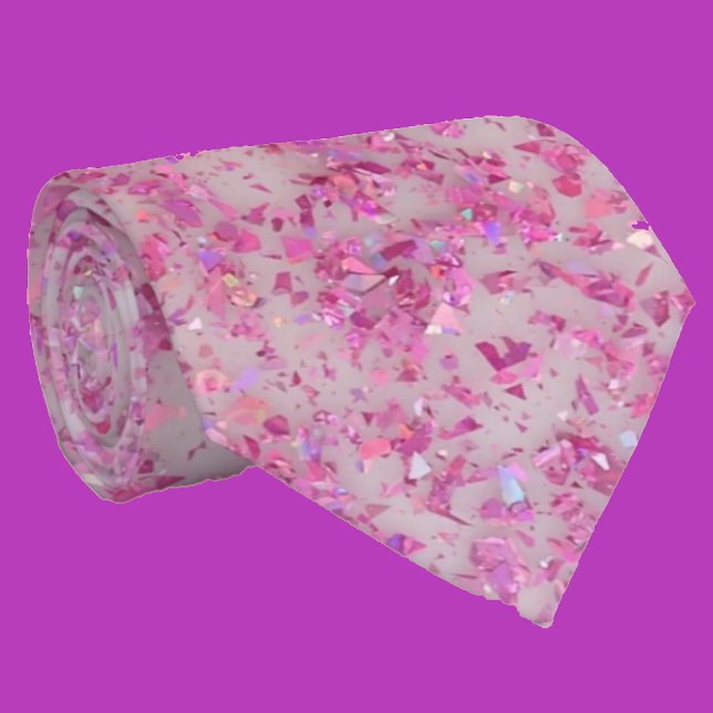 Cravate Tie à col couleur abstraite violet rose paillettes (Créateur téléchargé)