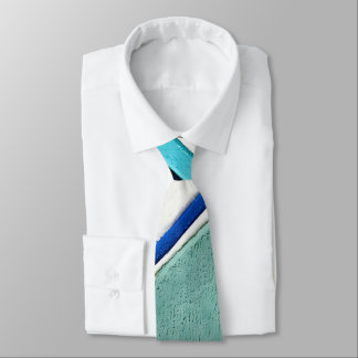 Cravate Tie à col courbe abstract cobalt aqua marine