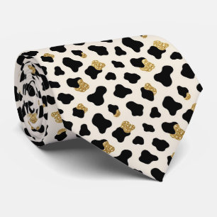 Cravate Tie à col en faux soie pailleté à motif vache Co