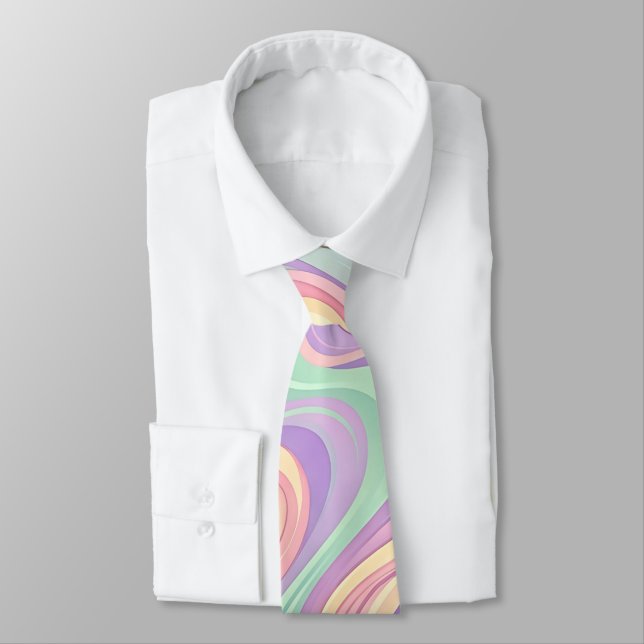Cravate Tie à col pastel doux éclair abstrait (Attaché)