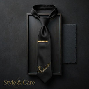 Cravate Tie à col personnalisé avec design Bloom et nom pe