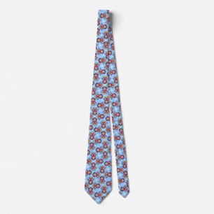 Cravate Tie à motif de manchots de Noël bleu blanc