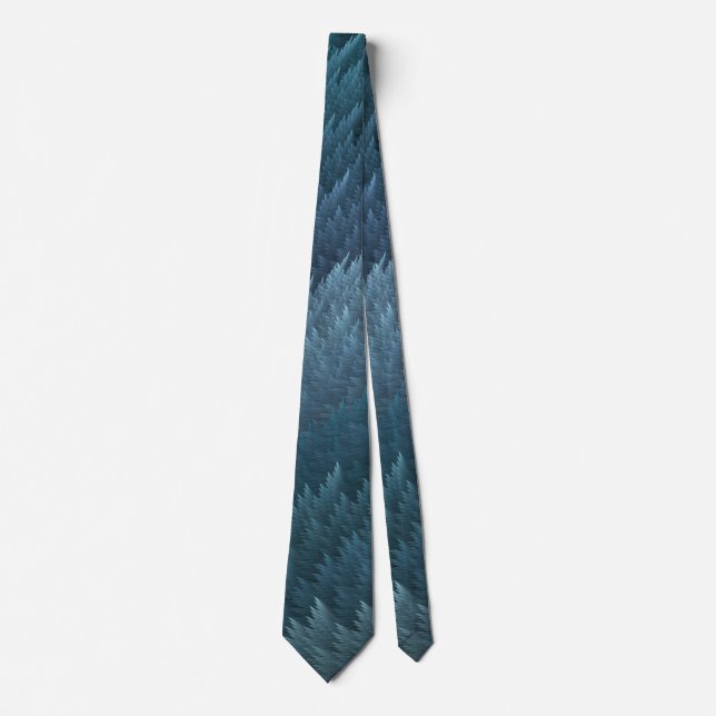 Cravate Tie à motif de plume turquoise bleu (Devant)