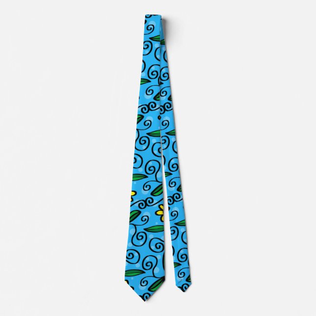 Cravate Tie à motif floral abstrait (Devant)