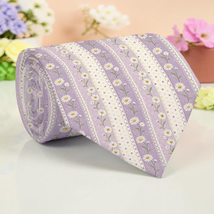 Cravate Tie à motif floral violet de printemps
