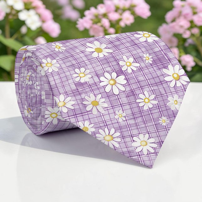 Cravate Tie à motif floral violet de printemps (Créateur téléchargé)