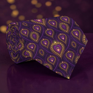 Cravate Tie à motif paon paonne