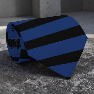Cravate Tie à motif rayures noires et bleues
